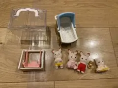 シルバニア⭐︎ ショコラウサギふたご、あかちゃん　シルクネコあかちゃん