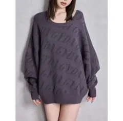 GYDA SLANT PATTERNニットトップス