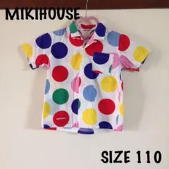 ミキハウス 水玉 総柄 シャツ