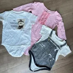 スヌーピー オーバーオールロンパース 3点セット