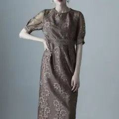 【美品】etoll. コクーンスリーブレースタイトドレス　結婚式　ワンピース　M