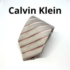 Calvin Klein ネクタイ グレー レジメンタル ストライプ シルクのサムネイル