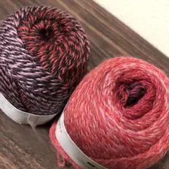 ツートングラデーションウールヤーン2玉 レッド×ブラック