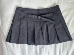 ZARA グレー プリーツスカート ベルト付き