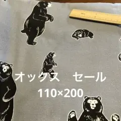 クマ柄 綿生地 約110cm x 200オックス セール 同梱割無し