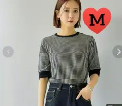 しまむら田中里奈テレコボーダーTシャツ Mサイズのサムネイル