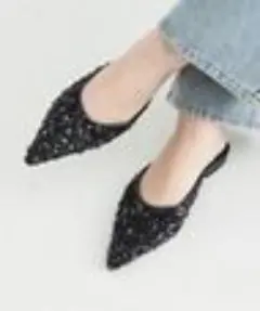 スパンコールミュールサンダル