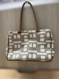 バリー BALLY ショルダートートバッグ キャンバス レザー グレー ブラウン