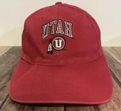 USA古着 UTAH NCAA コットン ツイル 赤 キャップ アメカ