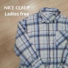 NICE CLAUP チェック柄長袖シャツ Ladies F