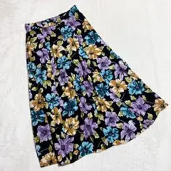 SAG HARBOR サグハーバー ＊ 美品 スカート ロング丈 花柄 前ボタン