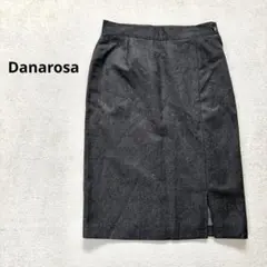 【Danarosa】M タイトスカート ひざ丈 スリット入り ダークグレー