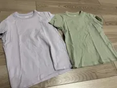 薄紫と緑の半袖Tシャツ２枚セット