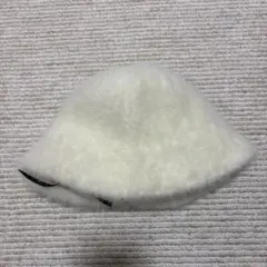 ホワイト フワフワ バケットハット