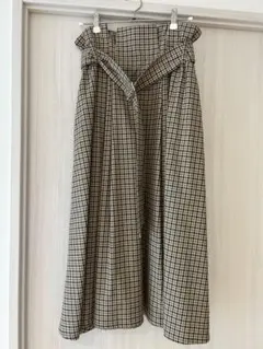 ADAM ET ROPE' 【洗える】チェックフレアスカート