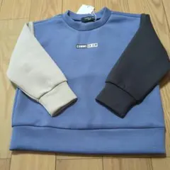 新品☆コムサイズム　ブルー系ロゴプリント　トレーナー100㎝