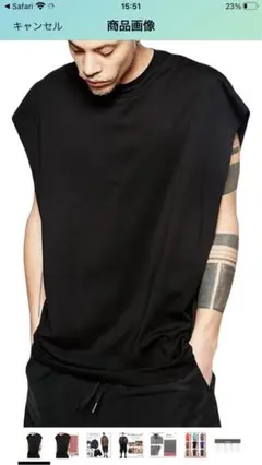 ノースリーブ/size:S/オーバーサイズ/カラー:BLACK新品未使用