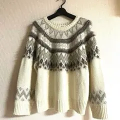 niko and … ニットセーター　ニコアンド　ノルディック柄セーター