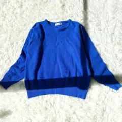 A140 woda waglia ニット　セーター　ブルー　レディース　長袖