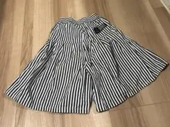 RUGGDED WORKS 90ストライプ ワイドパンツ　キュロット　紺・青系