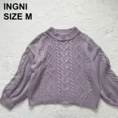 イング　5Gケーブルモックネックニット　セーター　大人可愛い　ガーリー（1246