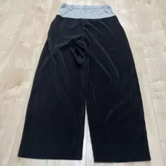 西松屋　マタニティ　プリーツワイドパンツ　ブラック　黒　M〜L