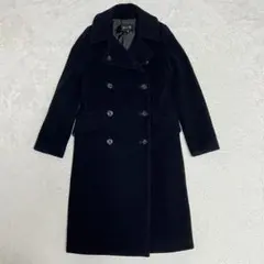 【美品】Drawer ドゥロワー　ロングピーコート　ダブルブレスト　ウール　黒のサムネイル