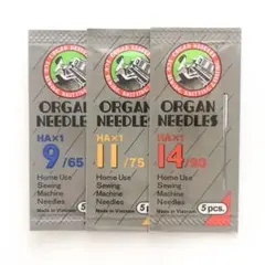 ミシン針 家庭用 【HA×1】3パックセット 9番11番14番 オルガン 裁縫
