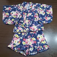 Multi Pals 子ども 花柄 着物 甚平 ショートパンツセット 110