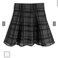 GRL インパン裏地付きチェック柄フレアミニスカートtu1028