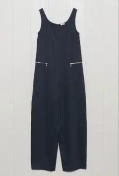 H BEAUTY&YOUTH ツイルオールインワン　ネイビー　sizeM