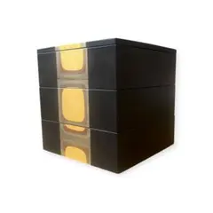 黒×ゴールド 3段お重箱｜和モダン 高級感 お正月・お祝い・運動会