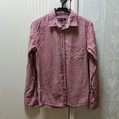 【最終価格】MICHEL KLEIN ギンガムチェック メンズ長袖シャツ 46