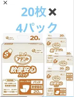 アテント　Sケア 軟便安心パッド 20枚入 × 4パックのサムネイル