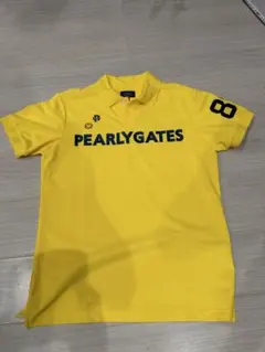 PEARLY GATES 半袖ポロシャツ サイズ5 メンズL イエロー ロゴ