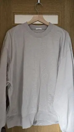 【L】GU 裏起毛オーバーサイズスウェットプルオーバー ベージュ