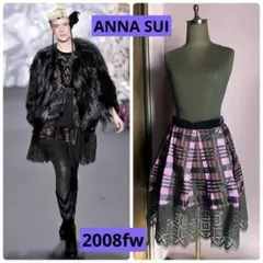 ANNA SUI アナスイ スカート 2008fw 黒ピンク レースのサムネイル