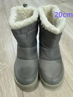 防水 グレー ボア付き スノー ブーツ 20センチ