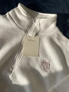 ホワイト ハーフジップ スウェット