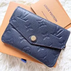 ✨極美品✨ルイヴィトン　ポシェットクレ　アンプラントレザー　ネイビー　ゴールド