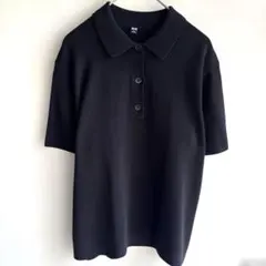 美品！UNIQLO ポロセーター　黒　Lサイズ　ブラックのサムネイル
