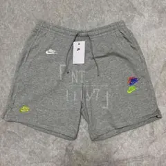 NIKE ハーフパンツ 刺繍ロゴ ブルー レッド グリーン 2XLグレー