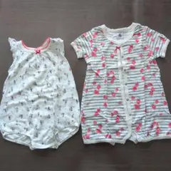 プチバトー　ロンパース2枚セット　67・74
