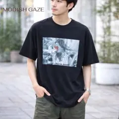 モディッシュガゼ 半袖Tシャツ M 黒 フォトプリント オーバーサイズ メンズのサムネイル