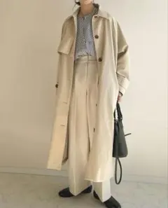 ◆未使用◆ ANGIE ツイルステンカラーコート トレンチコート ベージュ