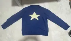 ネイビー 星モチーフ ニットセーター 長袖