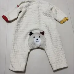 ミキハウス★ホットビスケッツ★キルト★ロンパース★カバーオール★くま★80★白