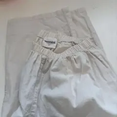 monmimi ロングパンツ アイボリー XL