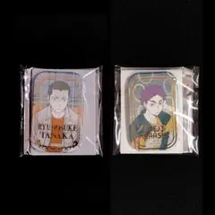 ハイキュー セブンネット限定 スクエア缶バッジ 赤葦　田中　オフショット