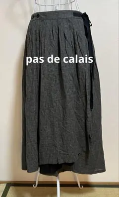 【pas de calais】ギャザー巻きスカート ウエストリボンのサムネイル